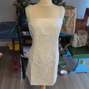 Elegant White Floral Dress Jaquard BRIDAL